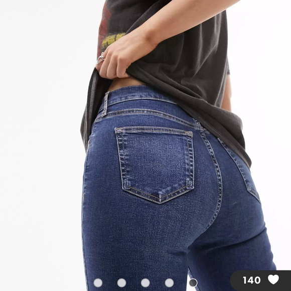 Topshop Jamie High Waisted Jeans in Rich Blue - Picture 3 of 10